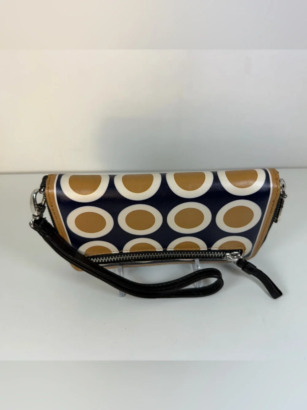 Brighton Vera Neumann wristlet wallet Gold, navey and off white